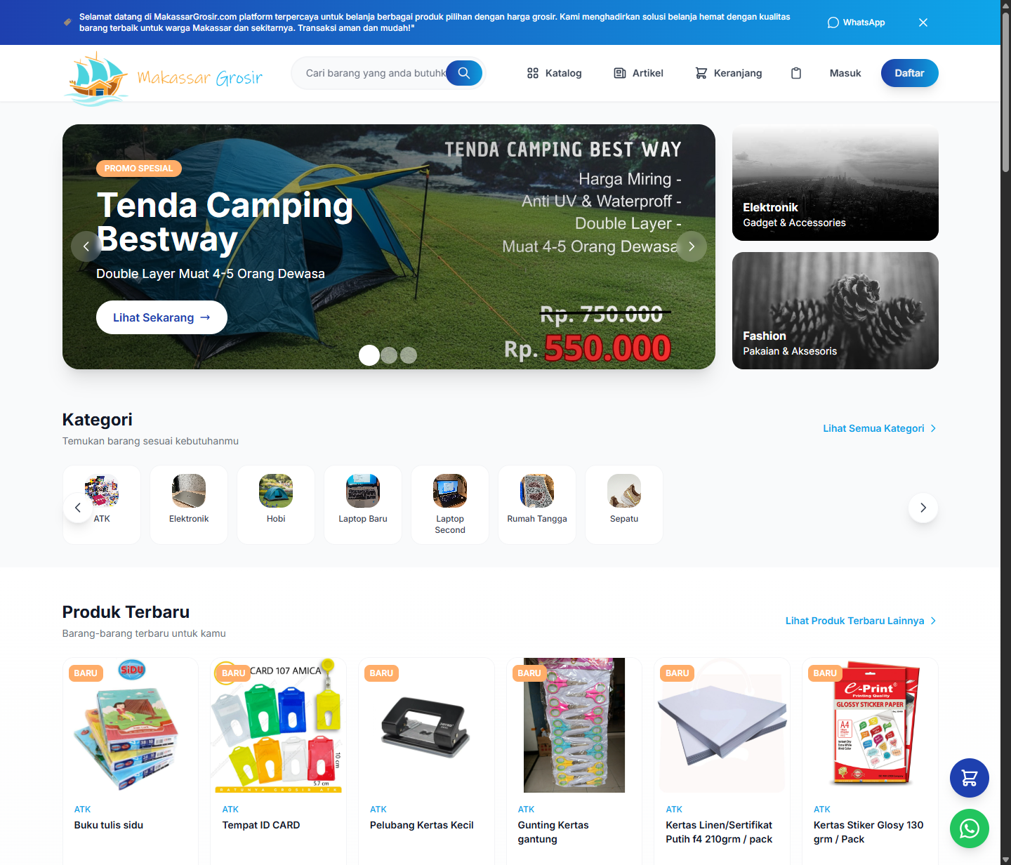 Tampilan proyek Makassar Grosir